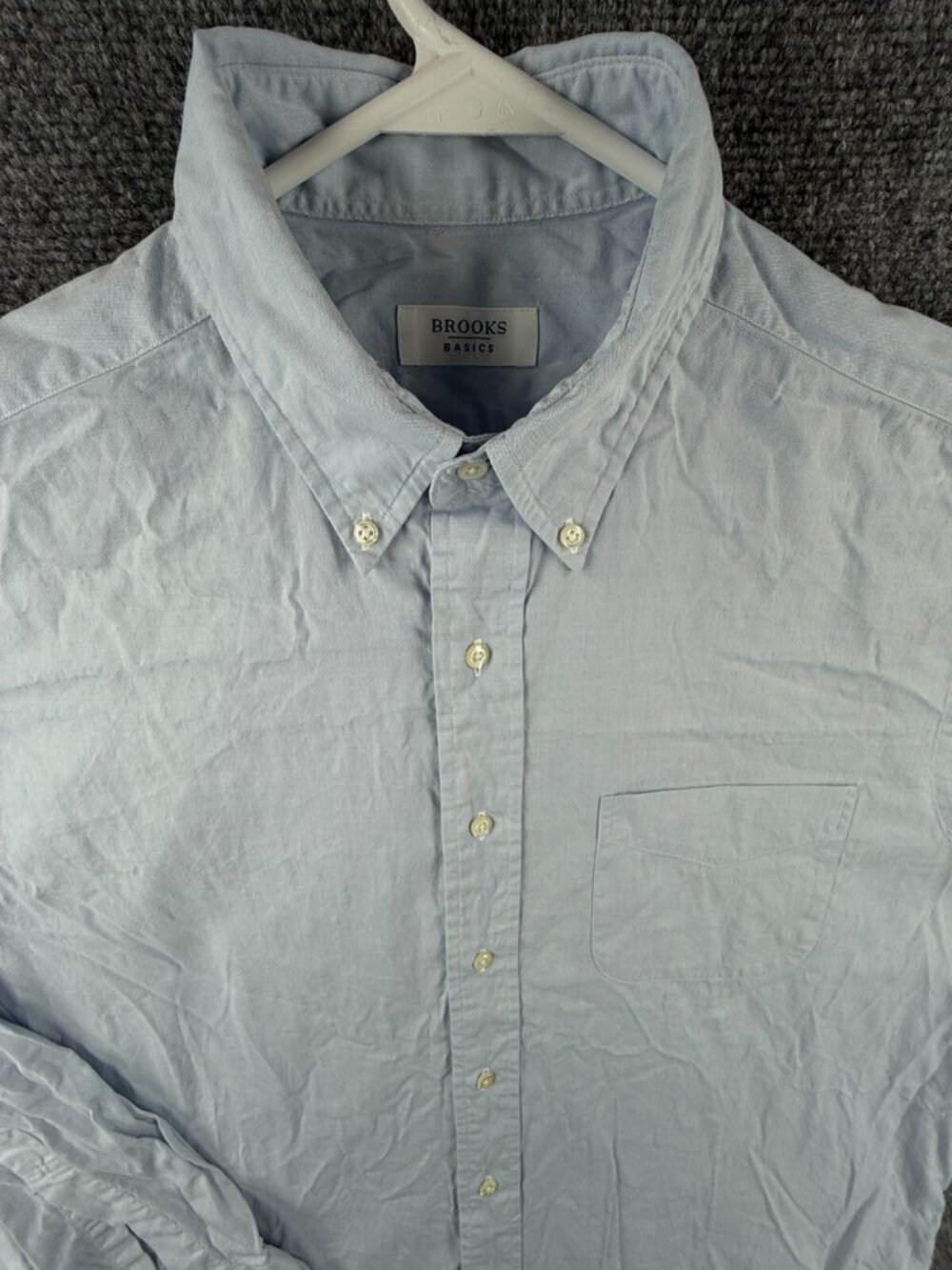 Brooks Brothers Basics Blue Long Sleeve Button Up Shirt Men 16 35 Cotton Adult